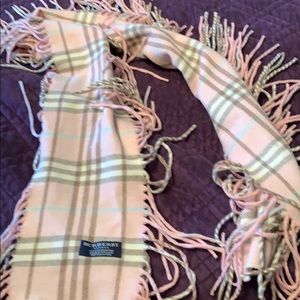 Ladies pink cashmere Burberry scarf.
